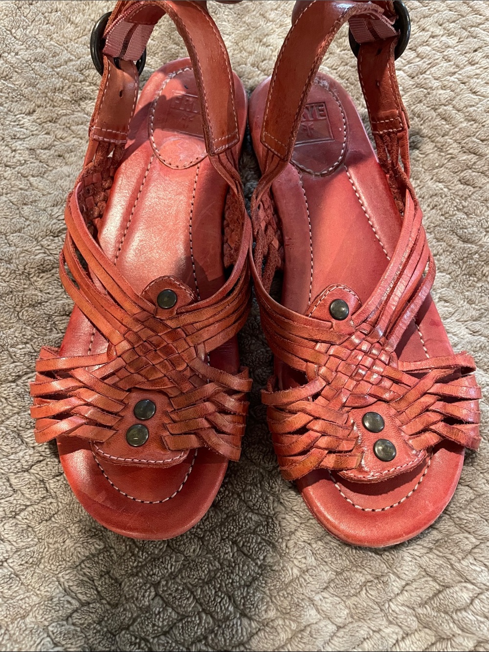 Frye Woven Leather Slingback Sandals